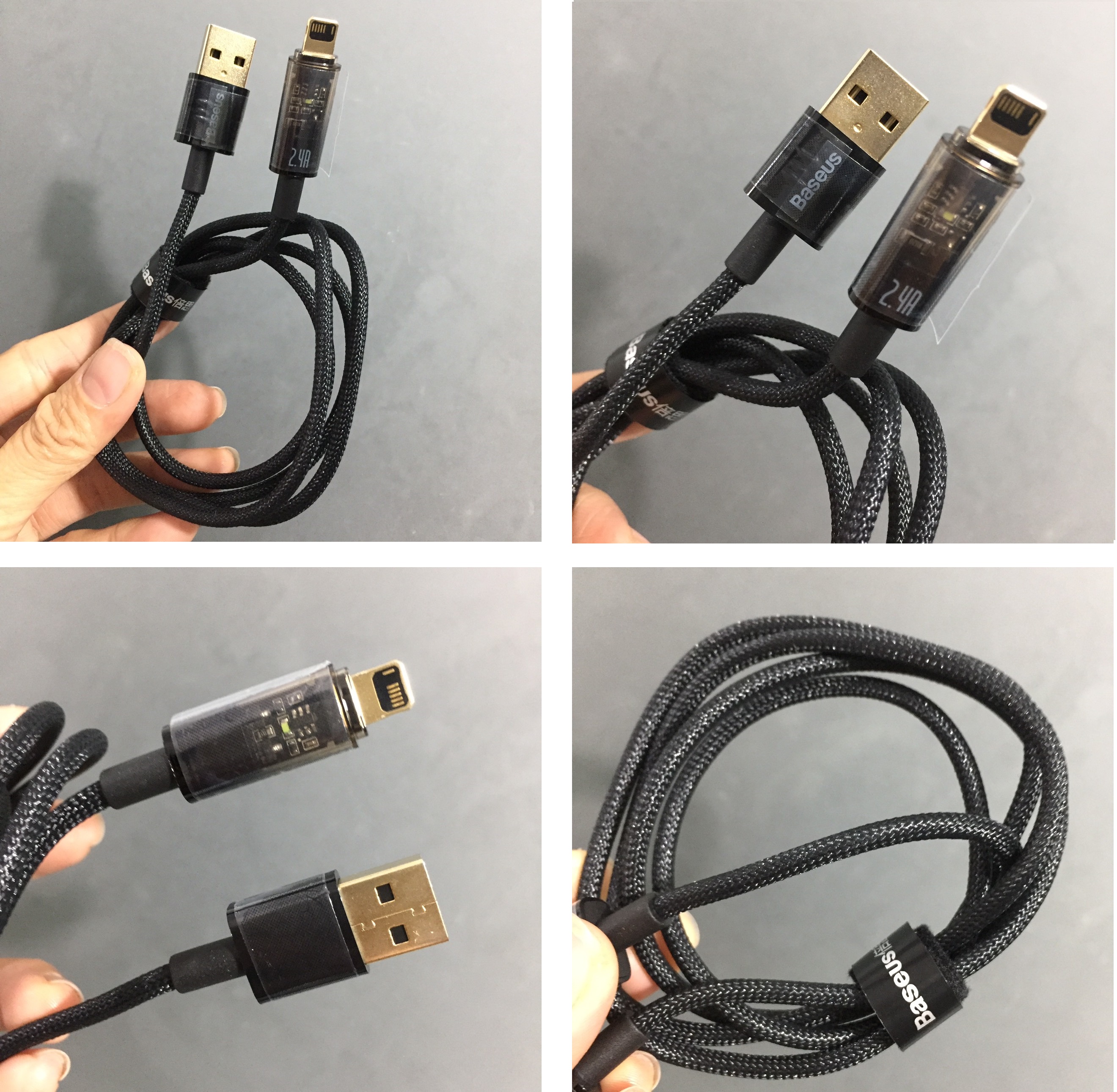 Cáp sạc iPhone 2.4A tự ngắt khi đầy Baseus Explorer Series