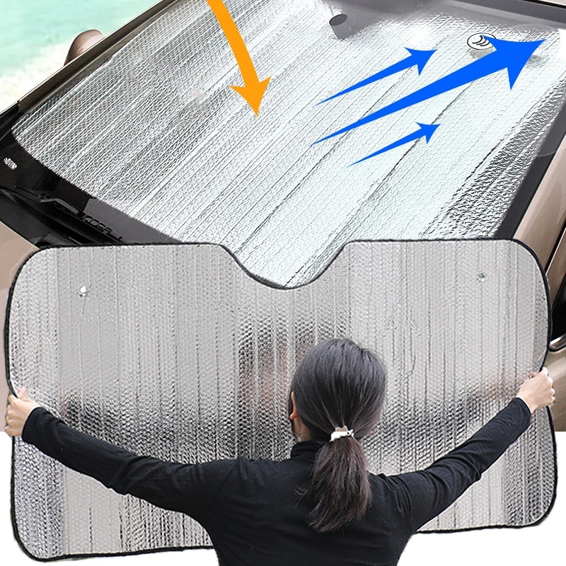 2pcs Car Sunshade Front Rear Window Curtain Shade Sun Protector Windshield Visor Cover Foldable Baby Retractable UV Protection
