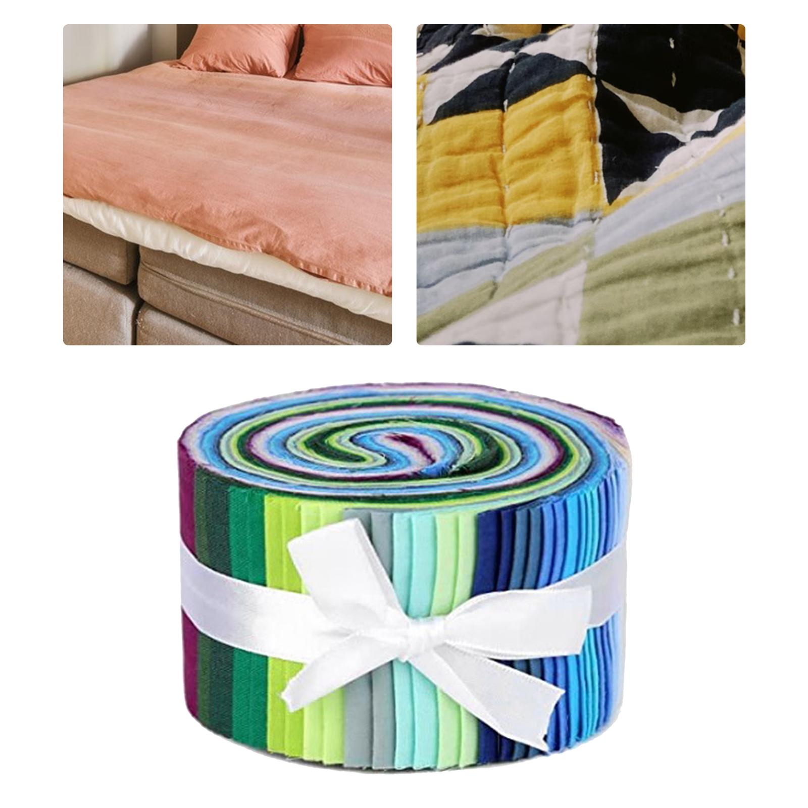 Loviver 36Pack Roll Up Cotton Fabric Strips Quilting DIY Precut Craft Fabric Cloth