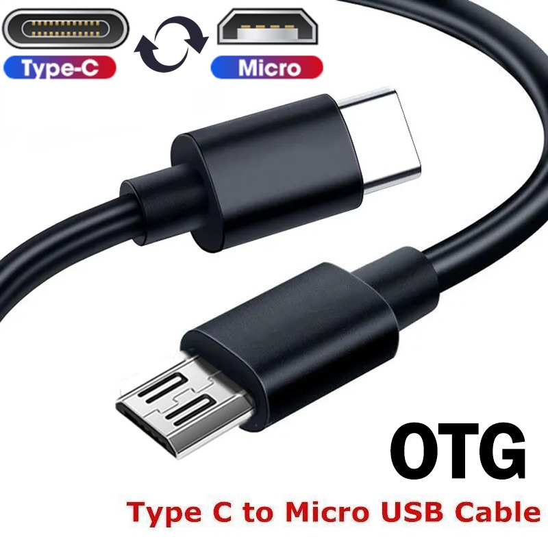 Type c to micro usb adapter cable micro b type-c cord male to male 30cm fast charge otg data cable for samsung macbook pro