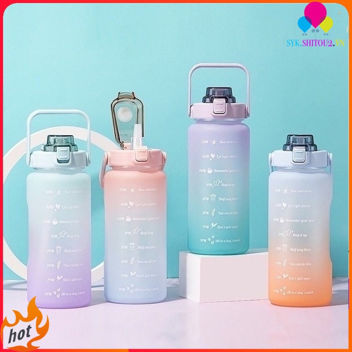Bình Đựng Nước 2L Có Vạch Báo Giờ Uống Nước