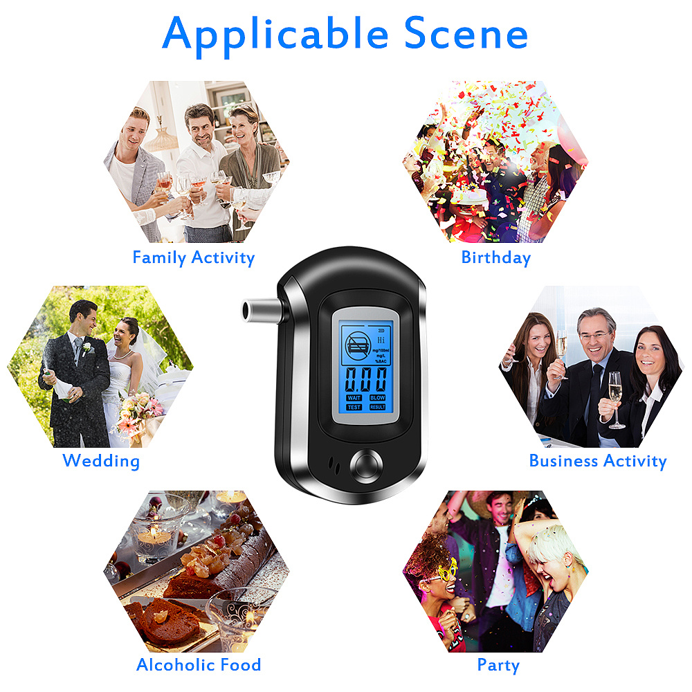 Professional LCD Backlight Display Detector Digital Breath Alcoholmeter Tester Auto Driving Safety Detection Device Tool