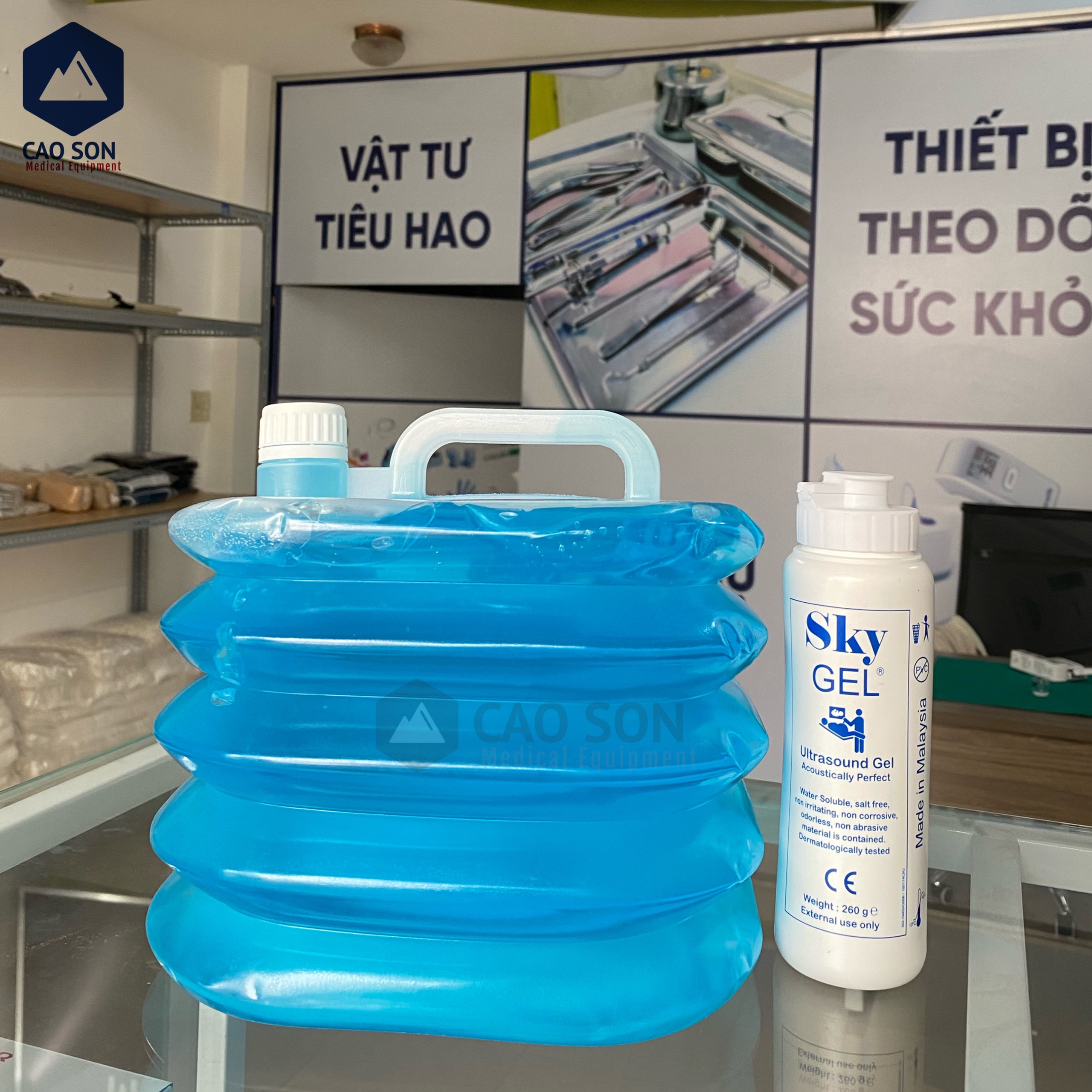 Gel siêu âm trắng/xanh Sky 5 lít