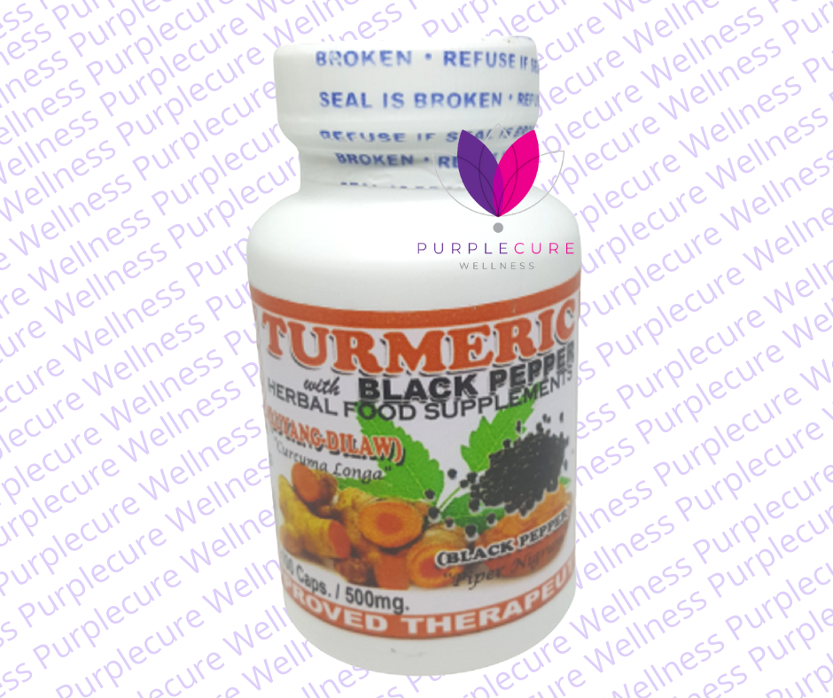 Turmeric Organic Herbal Food Supplement with Black Pepper 100 capsules
