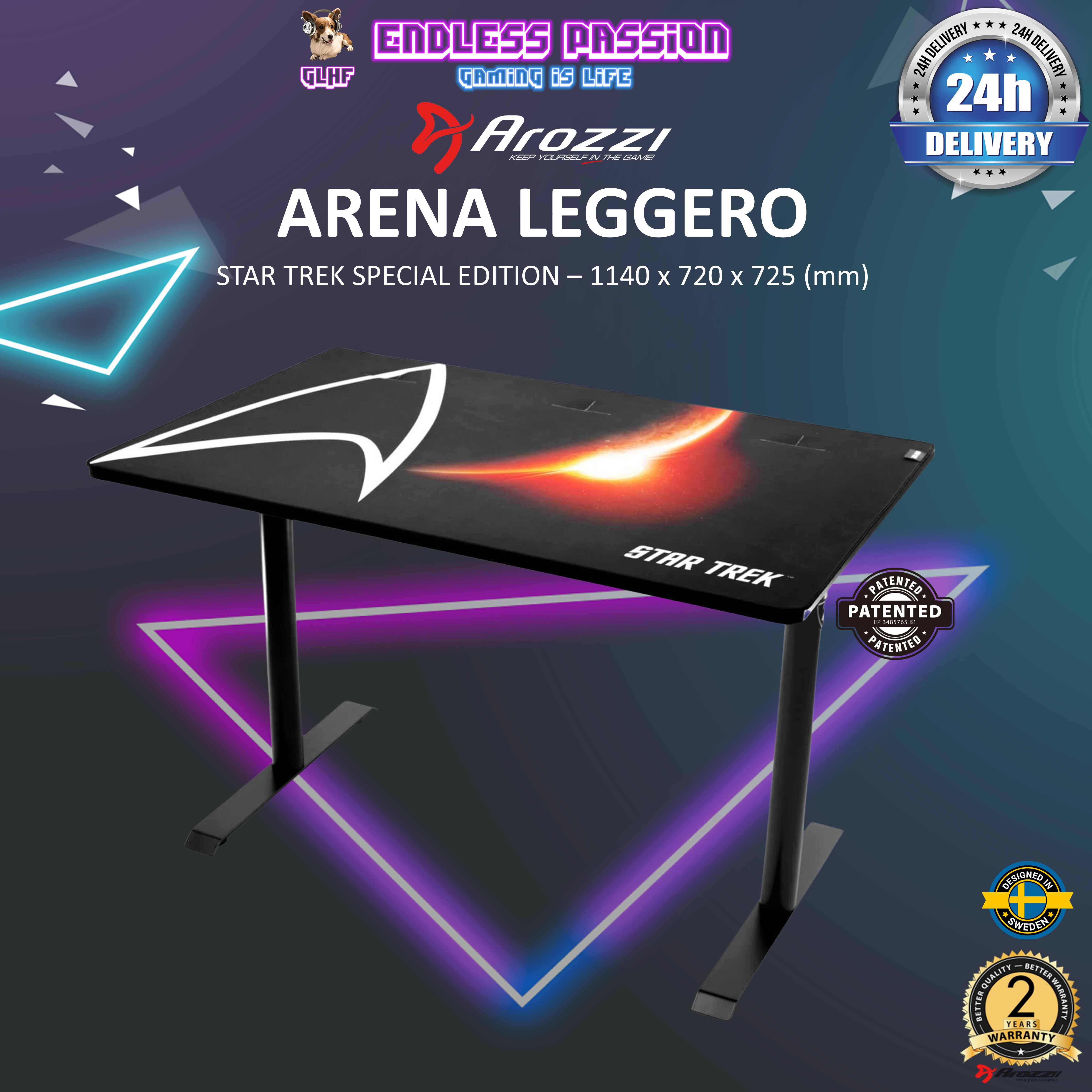 Arozzi Arena Leggero Gaming Desk Star Trek Edition Lazada