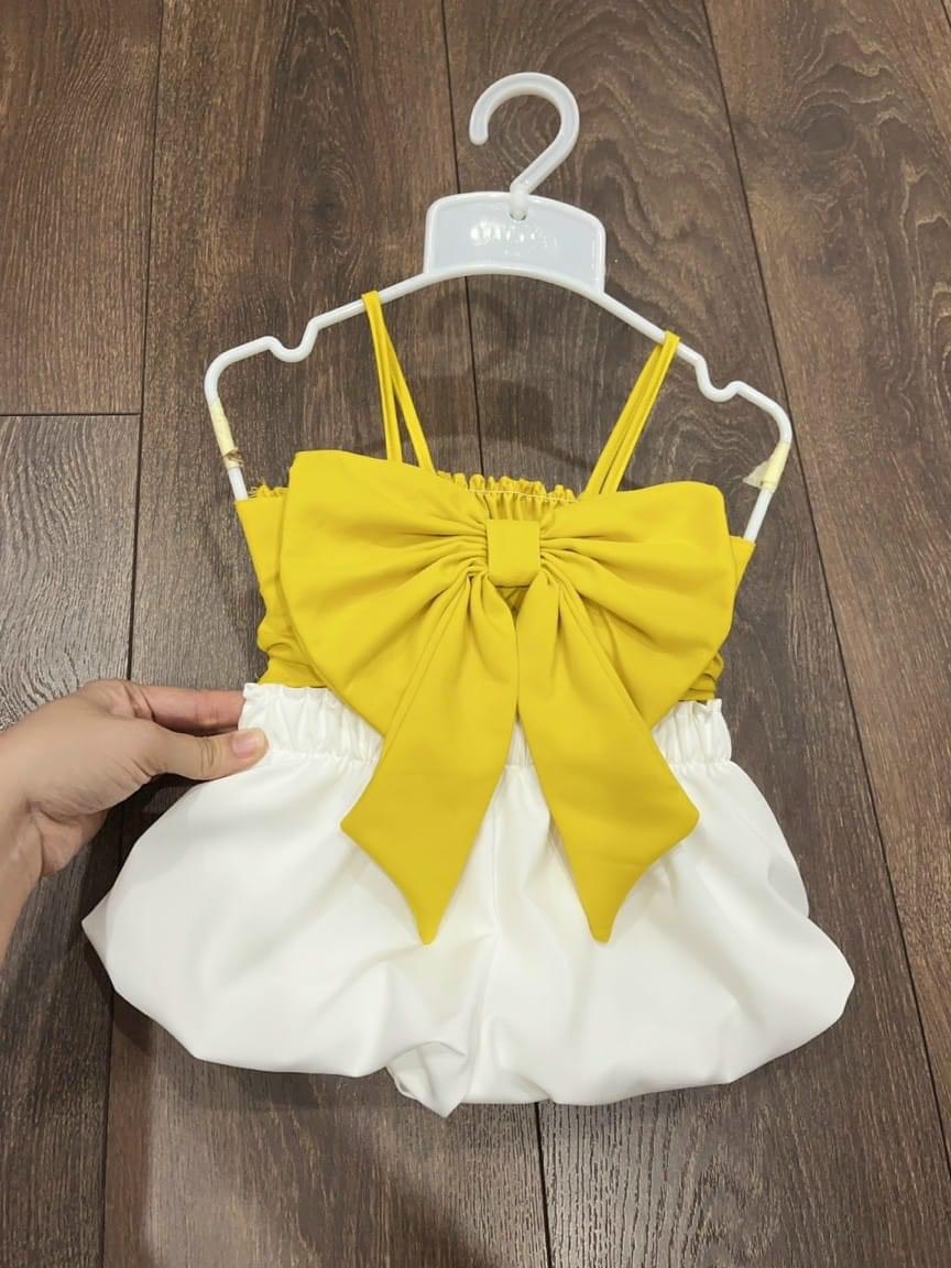 Set đồ bé gái,Bộ quần Áo Bé Gái Nơ vàng kết hợp quần bí 2 Lớp SIÊU DỄ THƯƠNG ,Thôi Nôi, Sinh Nhật 8-23kg Angel Baby Thời Trang Thiết Kế
