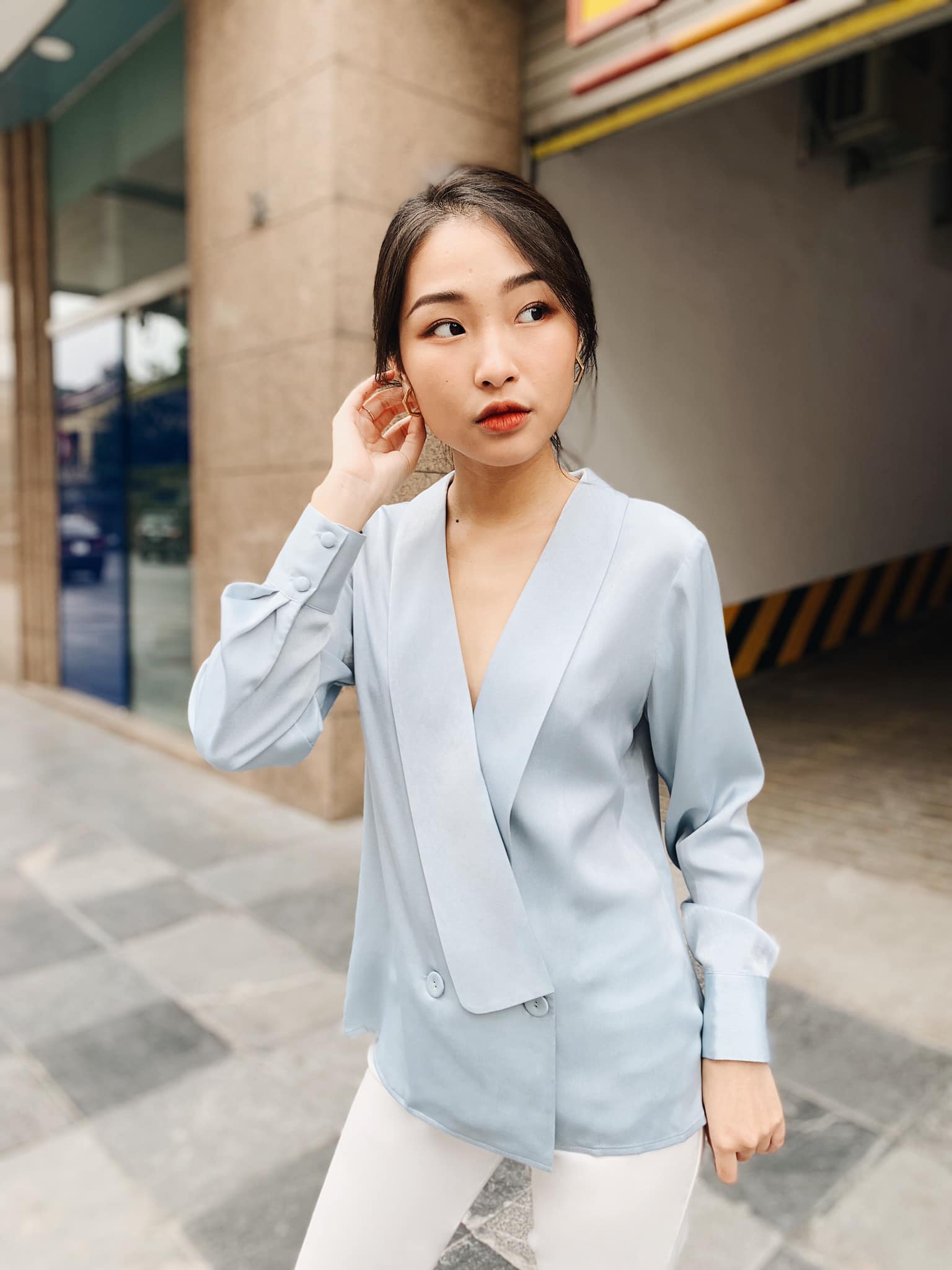 Áo cổ V nữ kiểu 2NDDATE TOP019PB