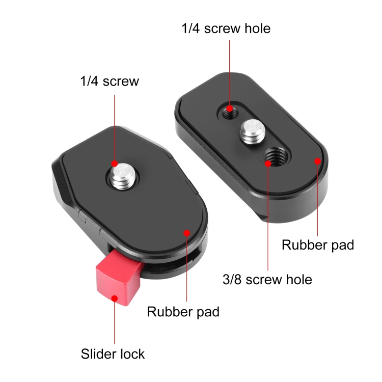 PULUZ Mini Monitor Magic Arm Quick Release Plate (Black) For Magic arm LED light camera camera