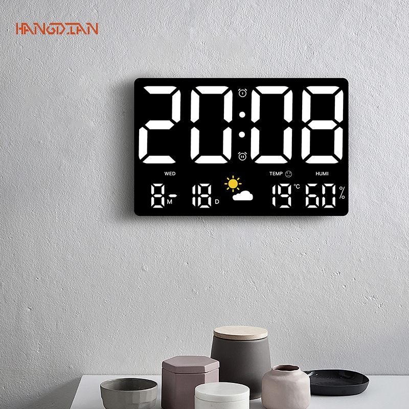 Large screen wall clock, pressure sensing, temperature and humidity, weather clock, multifunctional color weather clock