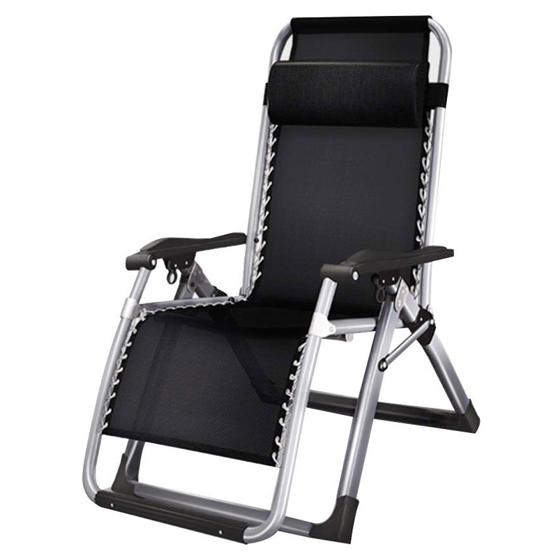 Reclining chair, lunch break folding chair, nap chair, outdoor casual leisure luxury chair, mesh backrest, lazy chair,simple,black