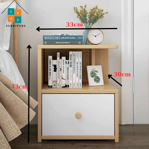 Tặng Tua Vít - Tủ Đề Đầu Giường - Tab Đầu Giường Gỗ MDF Cao Cấp Màu Gỗ Có Khóa An Toàn Lắp Ráp Dễ Dàng