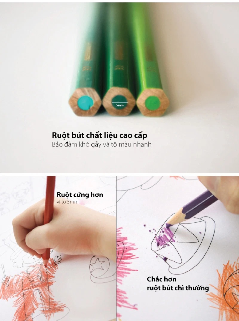 Combo bút chì màu STABILO Jumbo 12 màu