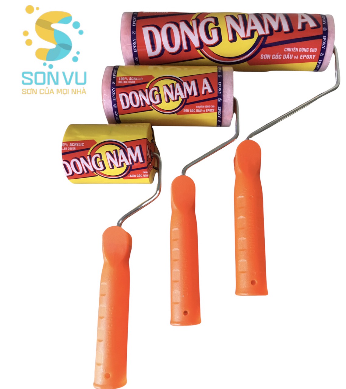 Đông Nam Á - Cọ lăn sơn epoxy và sơn dầu ( Loại 1 tấc, 1.5 tấc, 2.3 tấc)