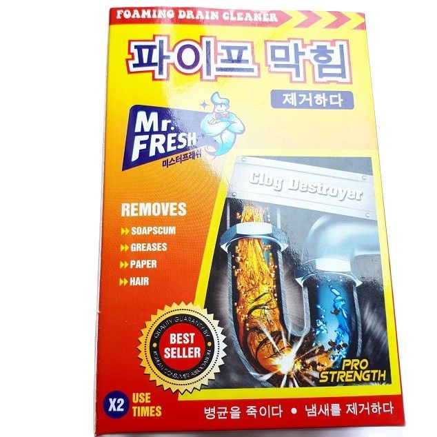 Hộp 2 gói bột thông cống Mr. Fresh Hàn Quốc 100g (2 gói 100g/hộp)