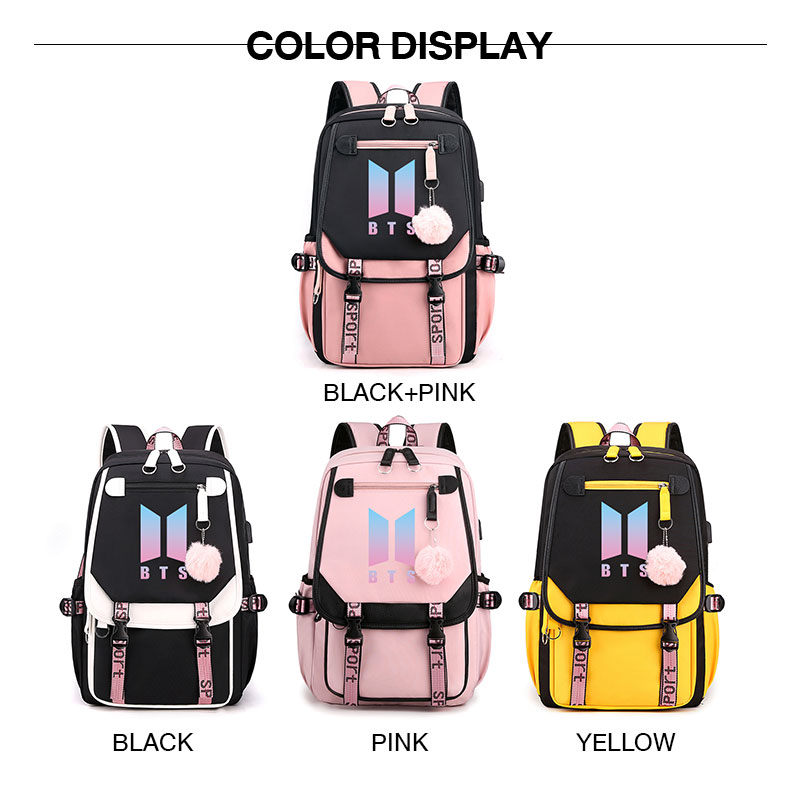 Esspreso Backpack Oxford cloth BTS same style backpack USB charging middle and high school backpack