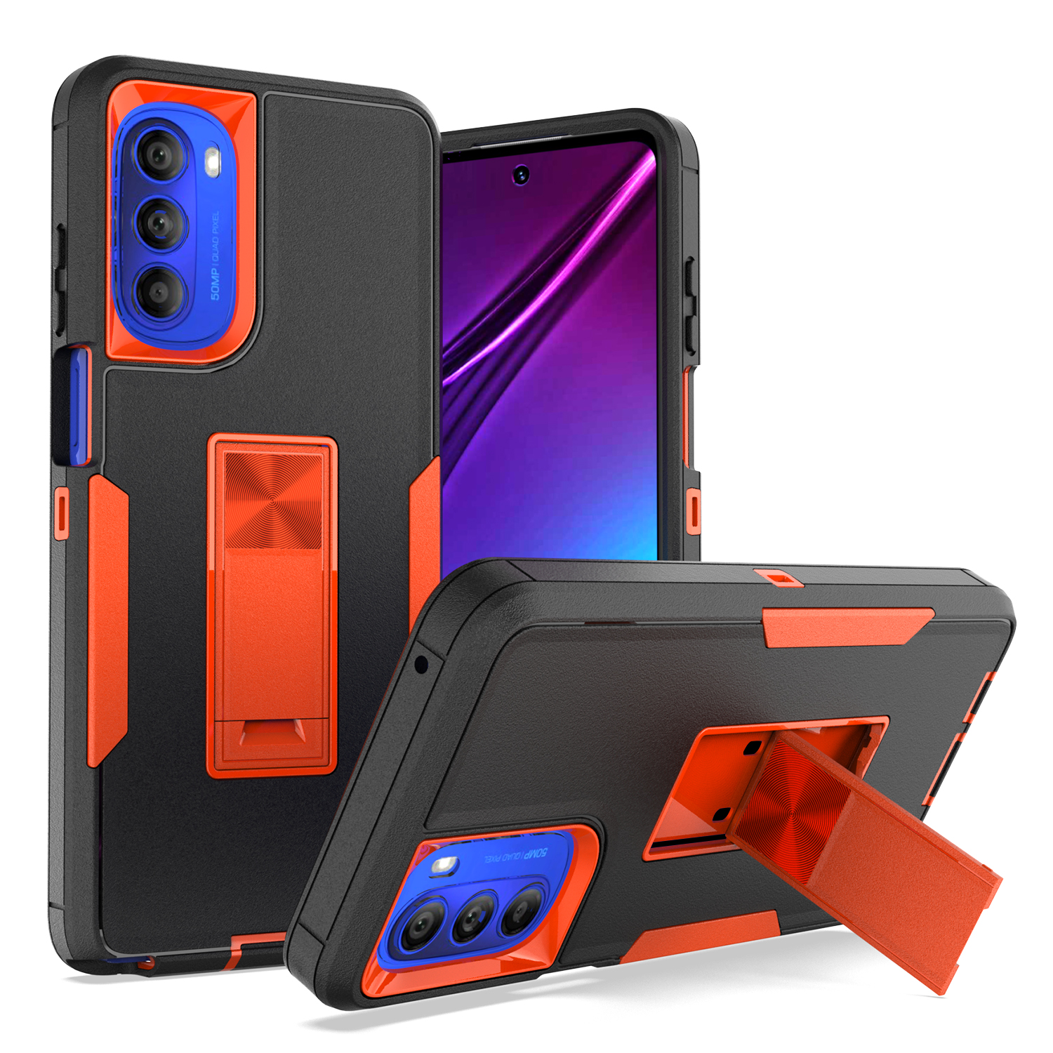 Zeallion Heavy Duty Shockproof Phone Case for with Kick Stand Holder Cover