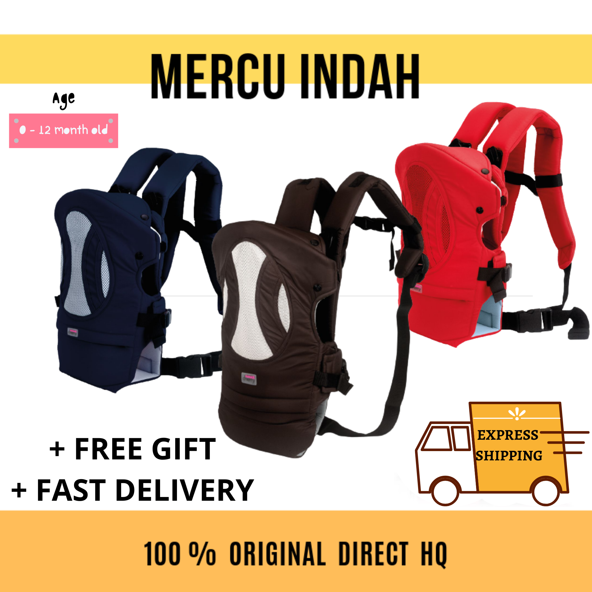 HOT ITEM]- SWEET CHERRY BABY CARRIER / CARRIER / SC650 OVAL / 4 WAYS BABY  CARRIER / SUITALE FOR NEWBORN