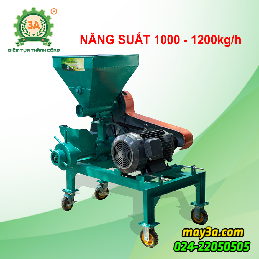 Máy ép phân trùn quế viên nén 3A15Kw