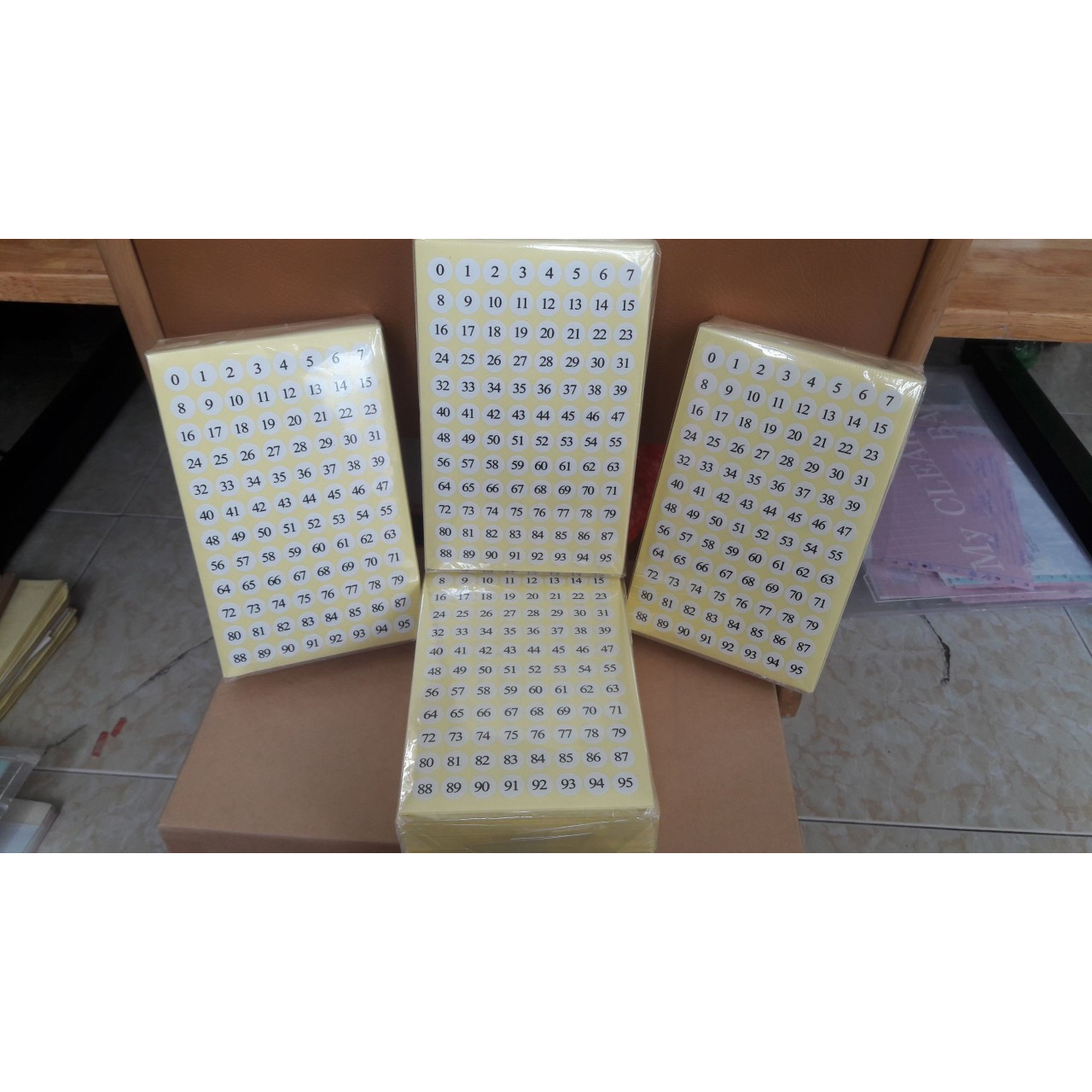 Xấp 10 tờ - Giấy Decal TOMY số thứ tự từ 0-95