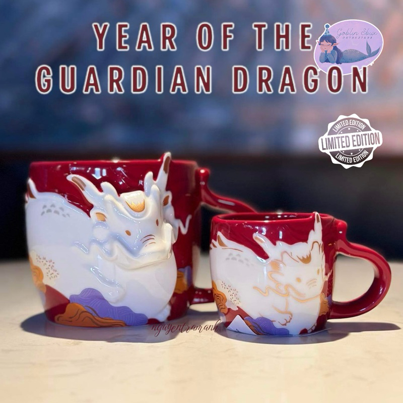 [𝑪𝒐́ 𝑺𝒂̆̃𝒏] STARBUCKS CỐC SỨ ZODIAC DRAGON CERAMIC MUG 355ML / 59ML