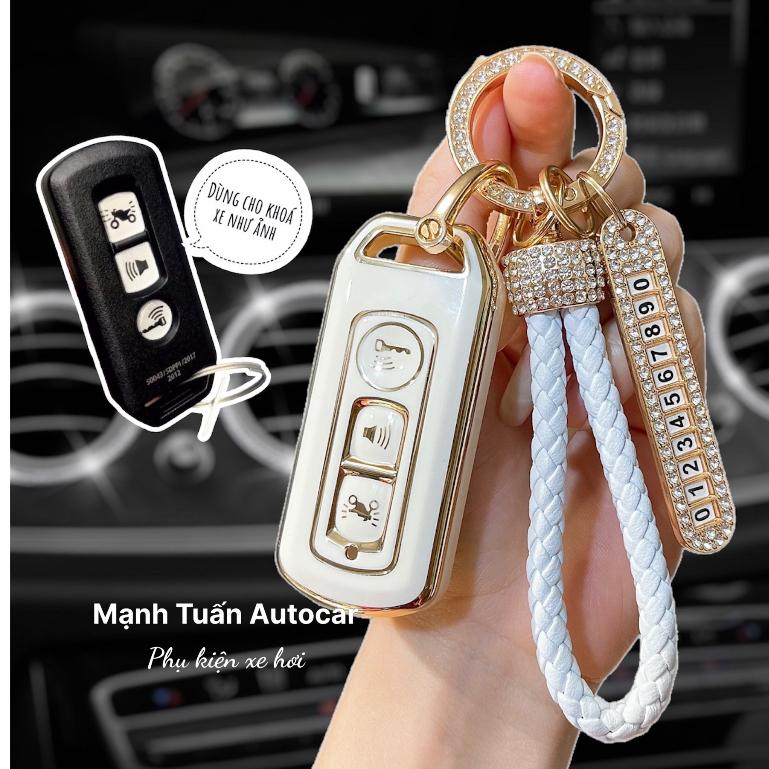Ốp tpu bảo vệ chìa khóa xe máy smartkey honda 3 nút: vision, sh mode, air blade, lead,....
