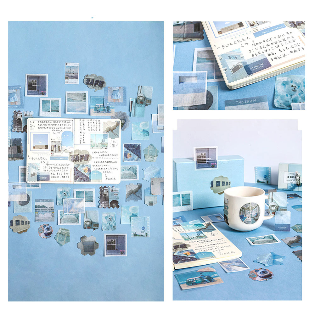 80Sheets/Box Photo Pattern Journal Scrapbooking Stickers DIY Decorative Stickers