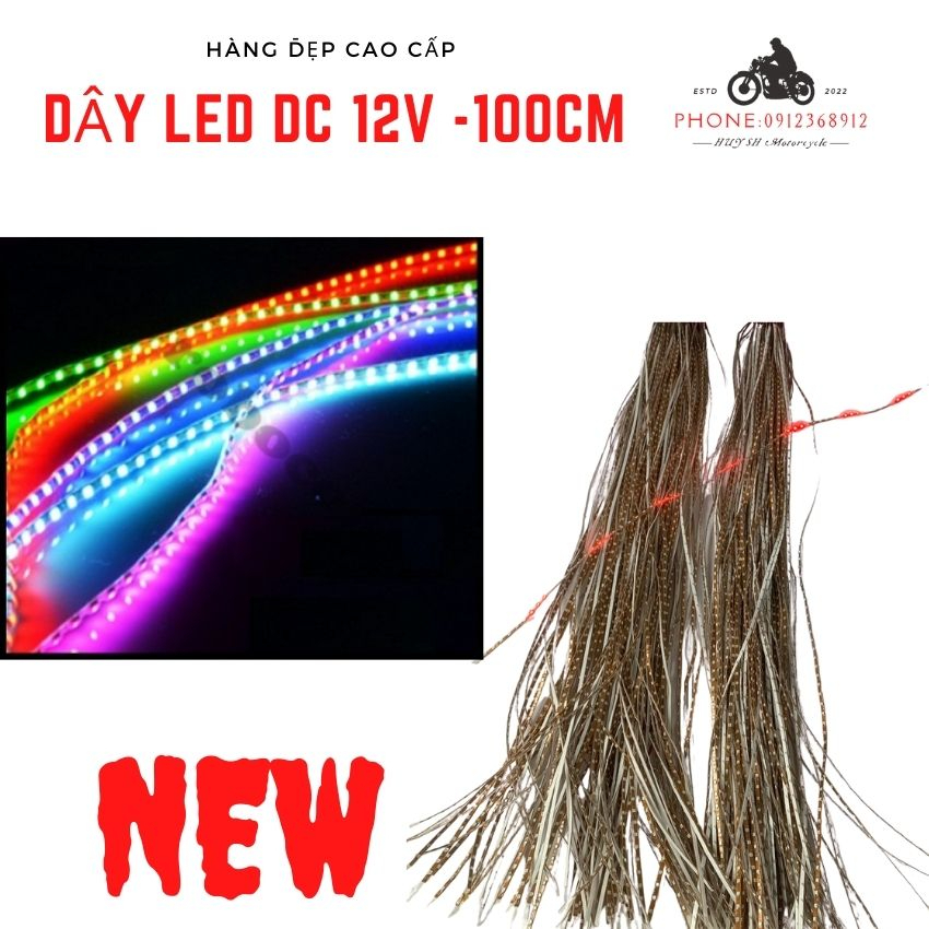 Dây Led 7 màu dài 1m DC 12v xe máy -oto