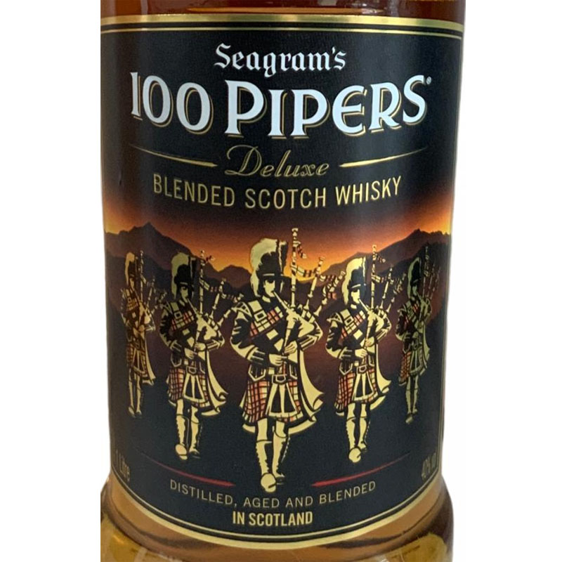 1L) 100 Pipers Blended Scotch Whisky ABV 40% 1000ml (Standard