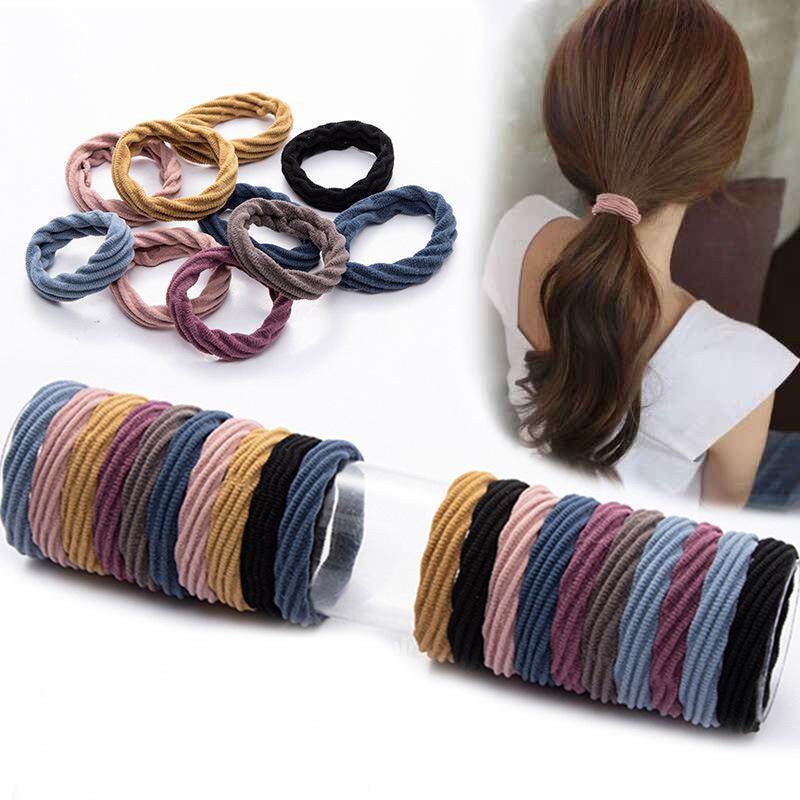 10Pcs/Lot Women Girls Elastic Hair Bands Black Colorful Seamless Fabric Rubber  Bands Ponytail Holder Hair Band Accessories | Lazada Singapore