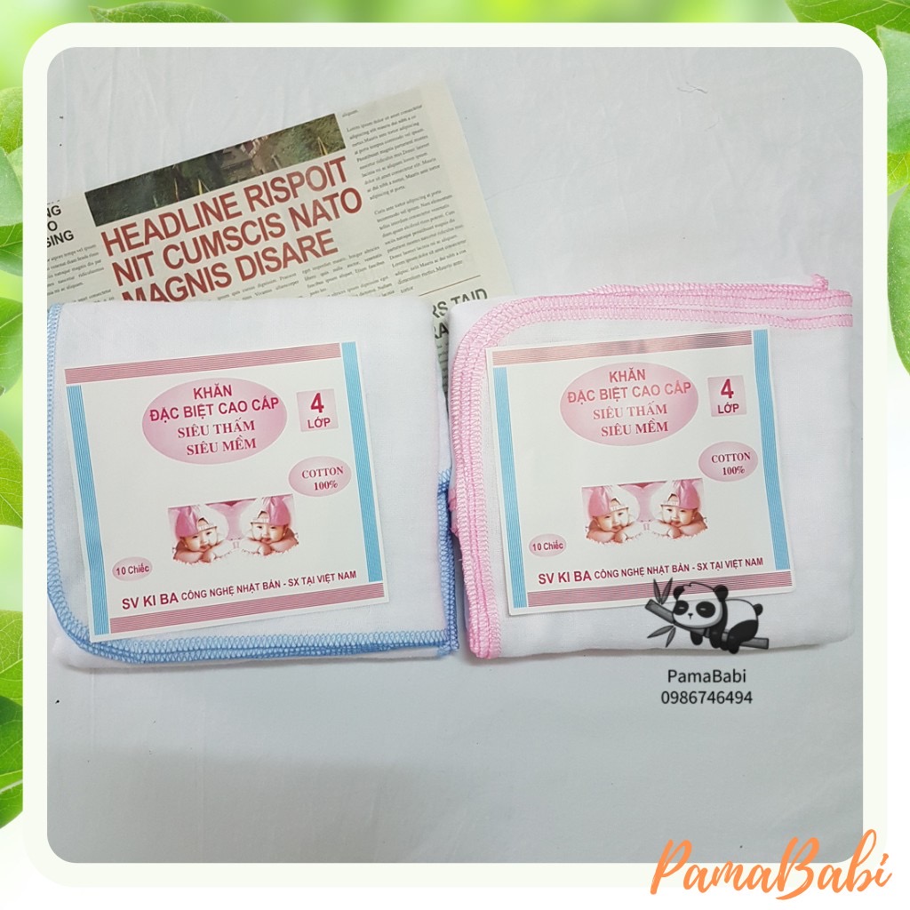 Khăn xô sữa Kiba 2,3,4 lớp siêu mềm cho bé