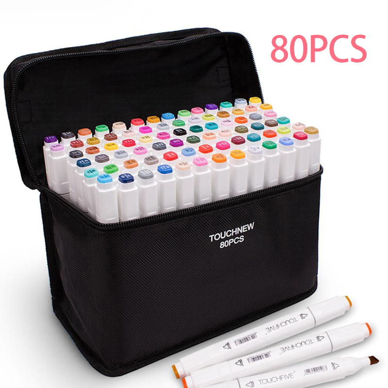 80 Colors Touch Five Pens And Markers Art Sketch Twin Marker Pens Broad  Fine Point (animation Design)