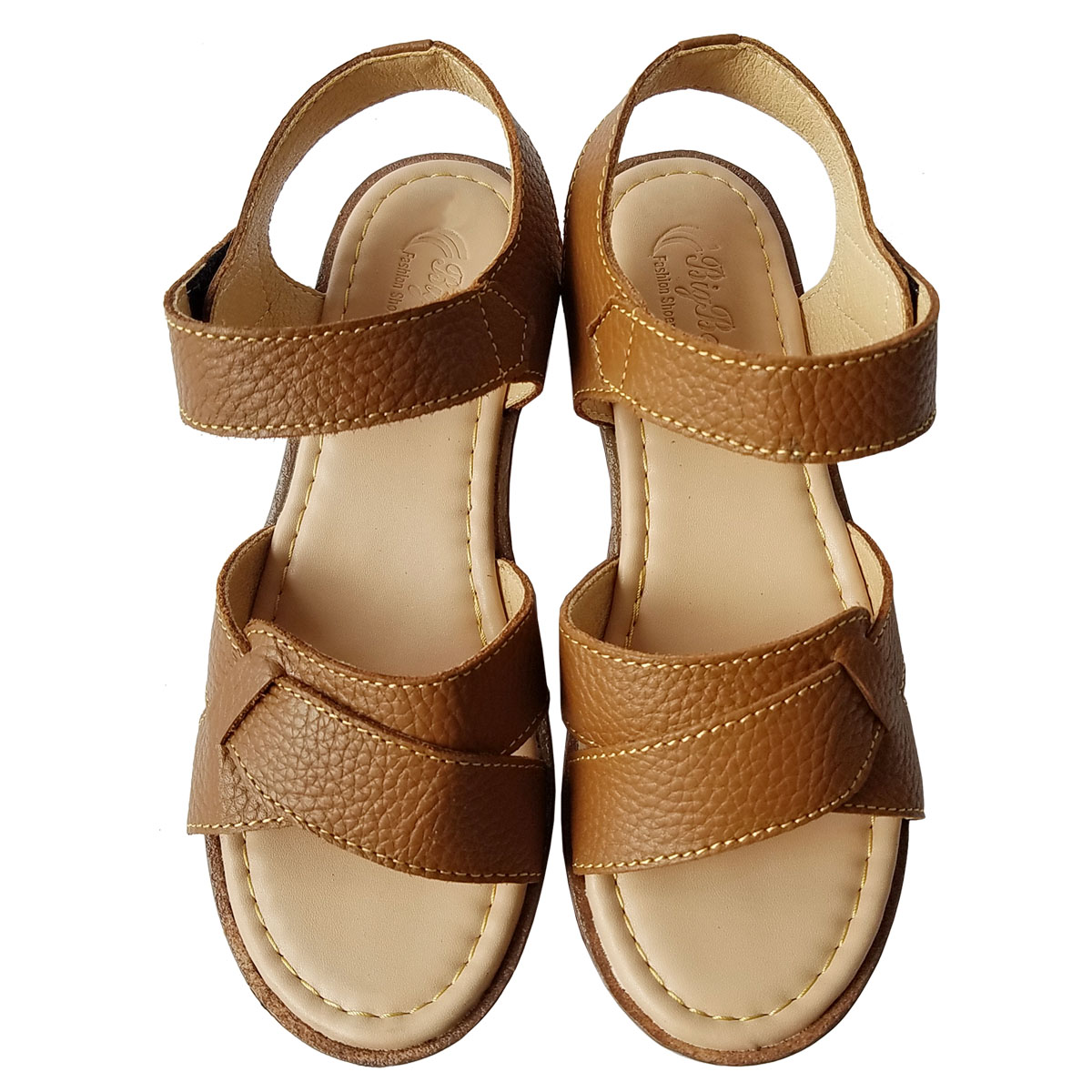 Giày Sandal Đế Xuồng Nữ Da Bò BIGGBEN SDXB35