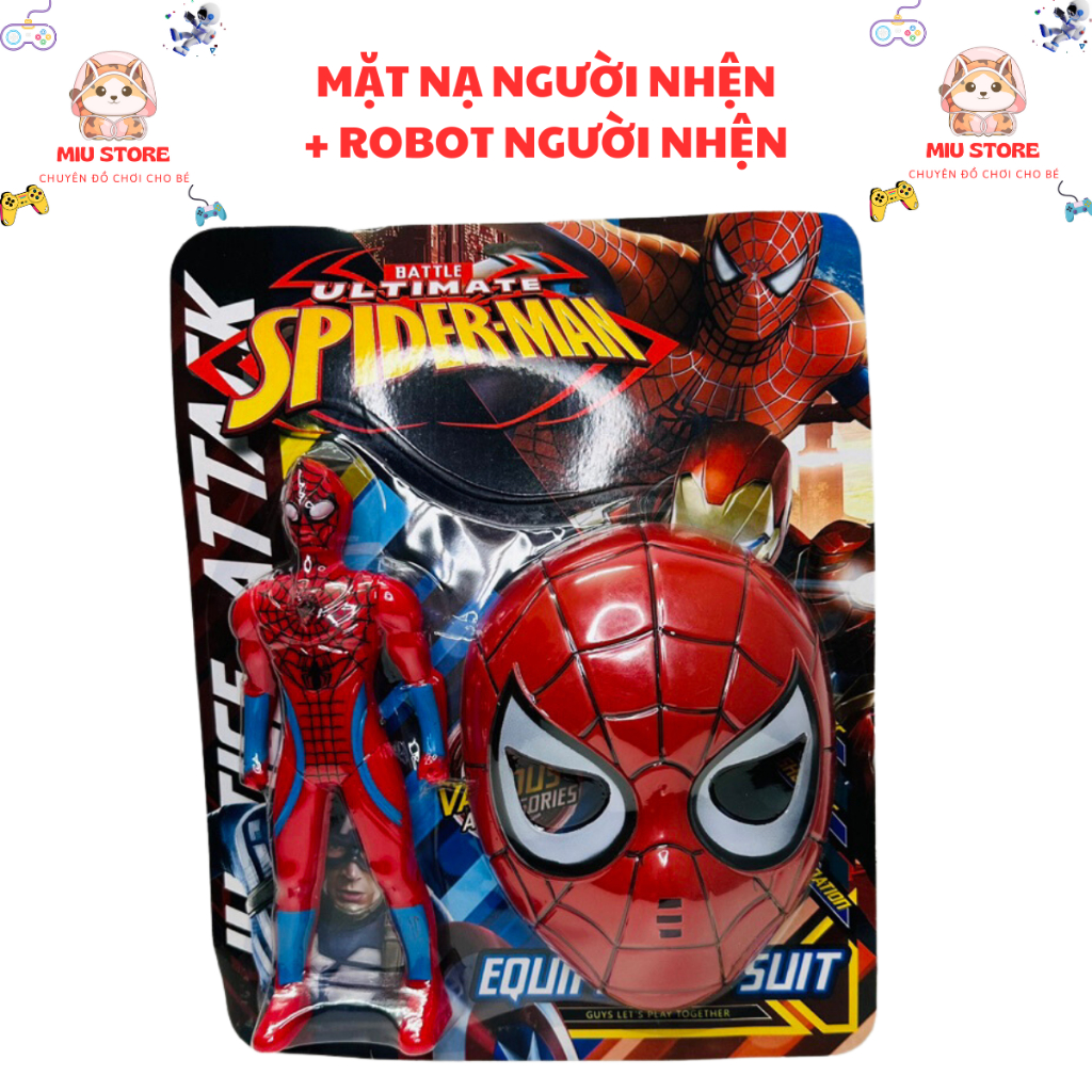 Đồ chơi Bộ mặt nạ siêu nhân nhện spiderman ( 1 mặt nạ và 1 spiderman)
