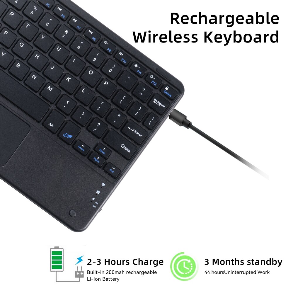 Touchpad Wireless Keyboard And Mouse Combo For Ipad Ultra Thin Protable Mini Bluetooth Keyboard Laptop, PC
