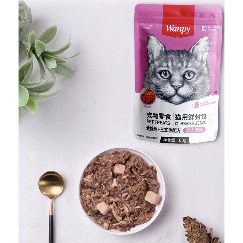 Pate Wanpy Cho Mèo Nhiều Vị Gói 80g