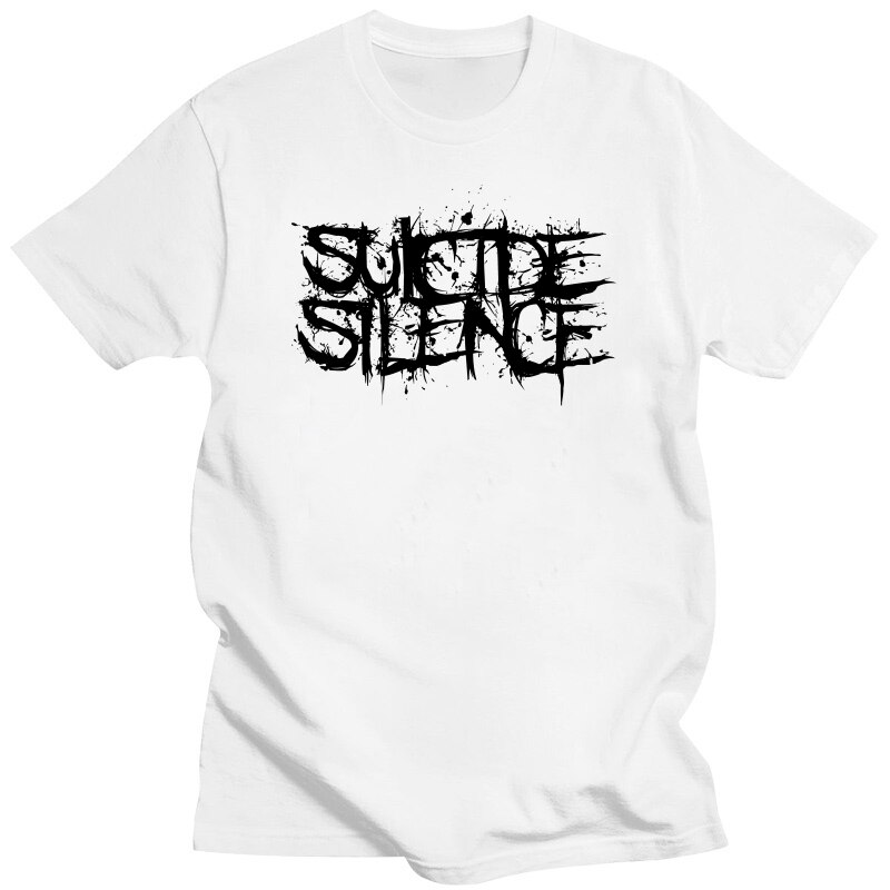 Large men's short sleeves Suicide Silence Mitch Lucker Logo Mens Tshirt Black And White B Shipping Tee 4XL.5XL.6XL