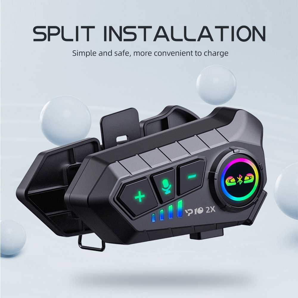 YP10 Helmet Bluetooth Headset Intercom Dual-mode dual-channel Wireless Handsfree Interphone Waterproof Motorbike Earphone. 