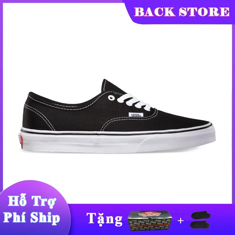 [HCM]Giày thể thao sneaker nam nữ Vans Authentic Đen [ Tặng Box + Vớ ]