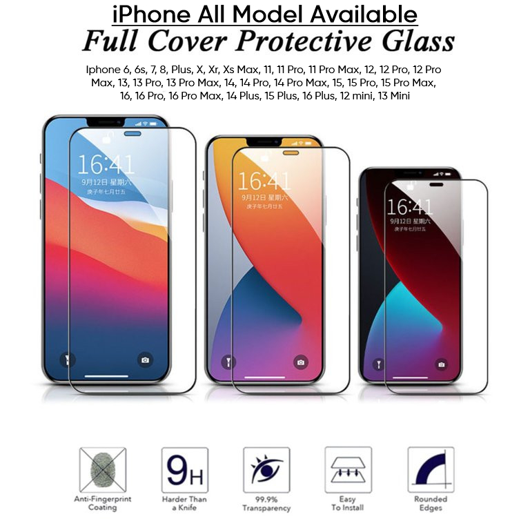 KUZOOM Screen Protector For Iphone X Xr Xs Max, 11 Pro Max, 12 Pro Max, 13 Pro Max, 14 Pro Max, 15 Pro Max, 16 Pro Max, 17 Pro Max, 17 Air, 14Plus, 15Plus, 16Plus Protective Tempered Glass Screen Protector.
