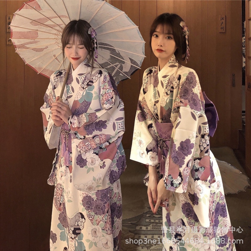 Kimono phụ nữ phong cách nhật bản quần áo trang trọng yukata mùa hè tươi thanh lịch phong cách nhật bản quần áo