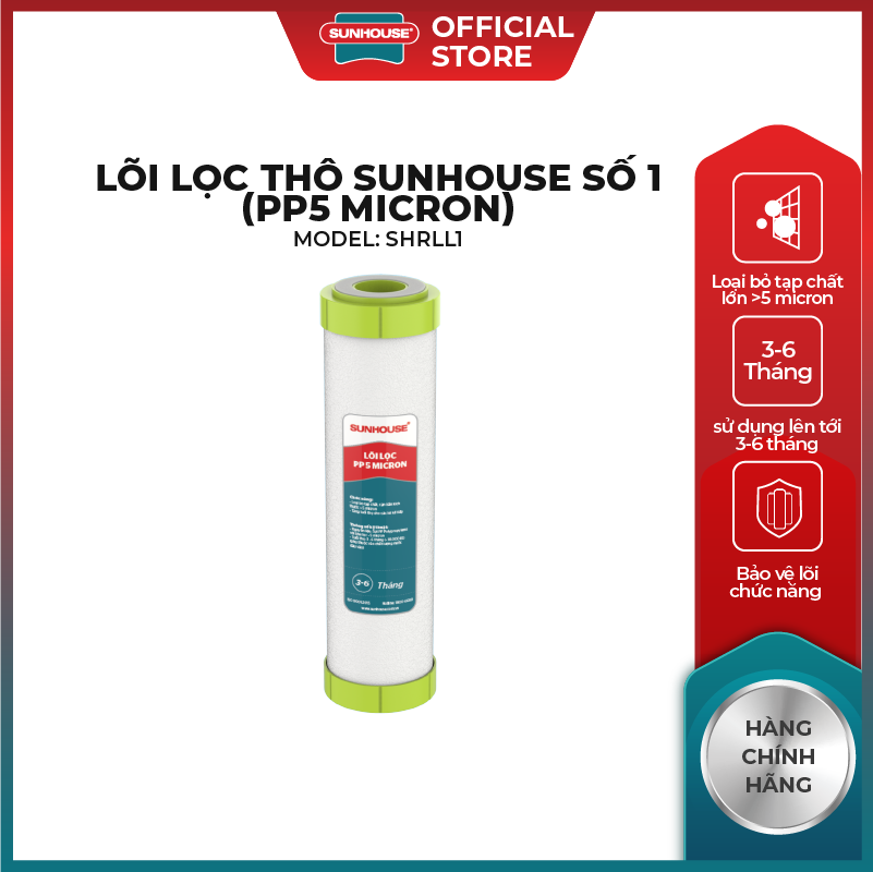 Lõi lọc SUNHOUSE số 1 (PP 5 Micron)…