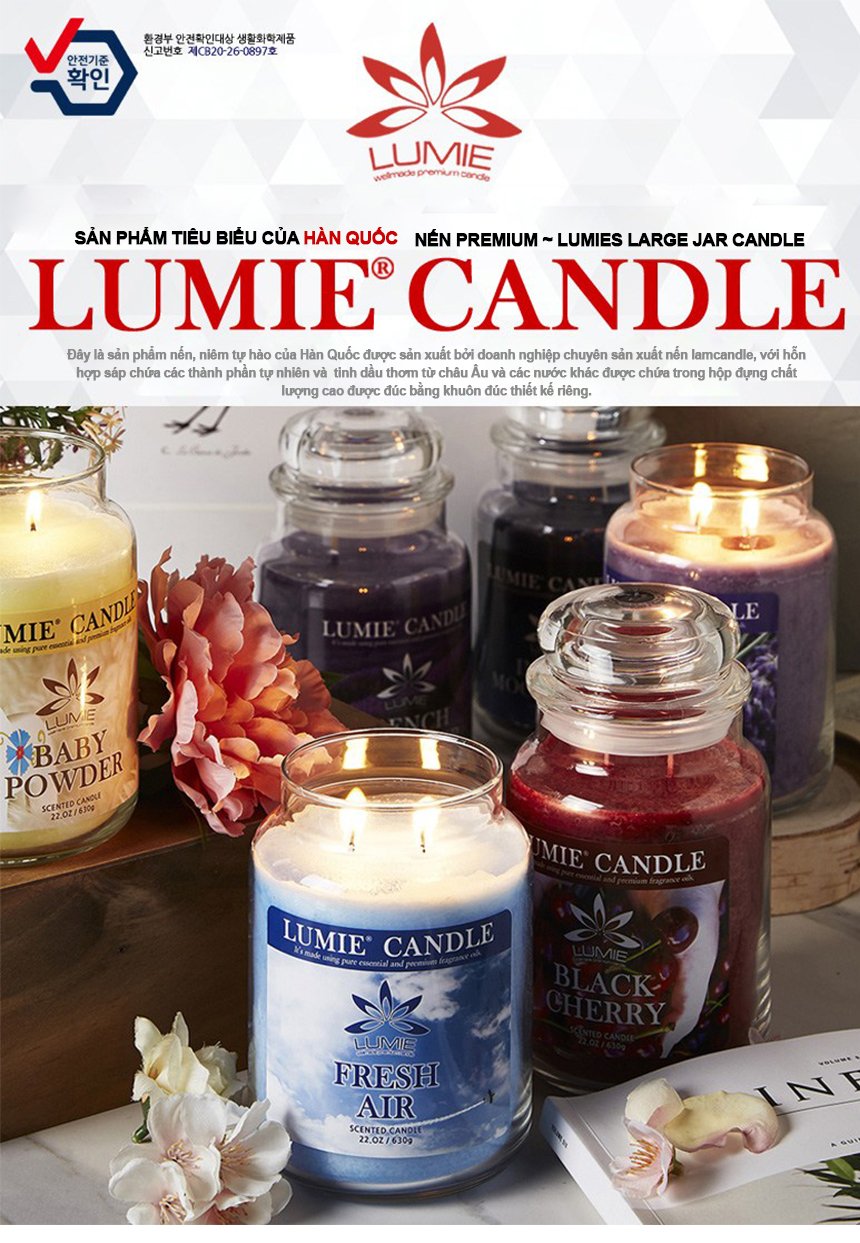 Nến Thơm Hàn Quốc Lumie Candle - Size L 630g