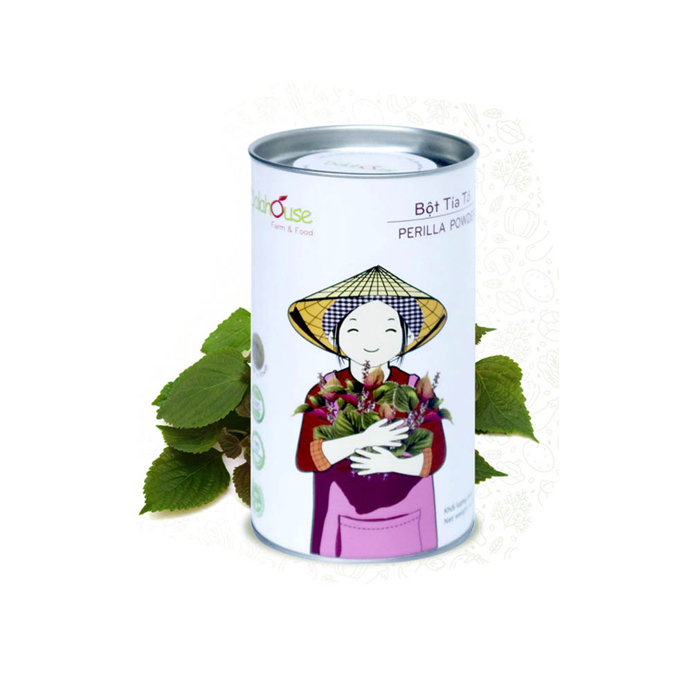 Bột tía tô dalahouse - bột tía tô hữu cơ sấy lạnh nguyên chất hỗ trợ cảm cúm, gout - lon 120g