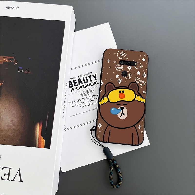 LG G8 G8 ThinQ Casing Brown Bear Cartoon Shockproof Phone Case