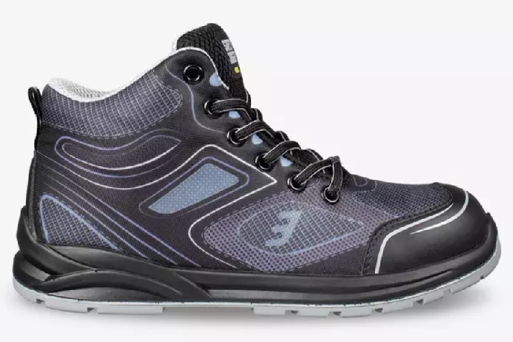 Safety Jogger Cador S1P Safety Shoe Mid Cut Grey Lace Up, Nonmarking