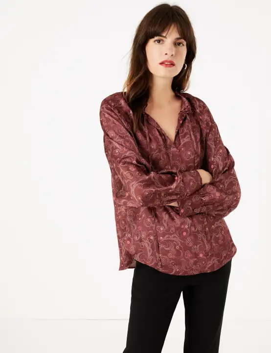 m&s satin blouse