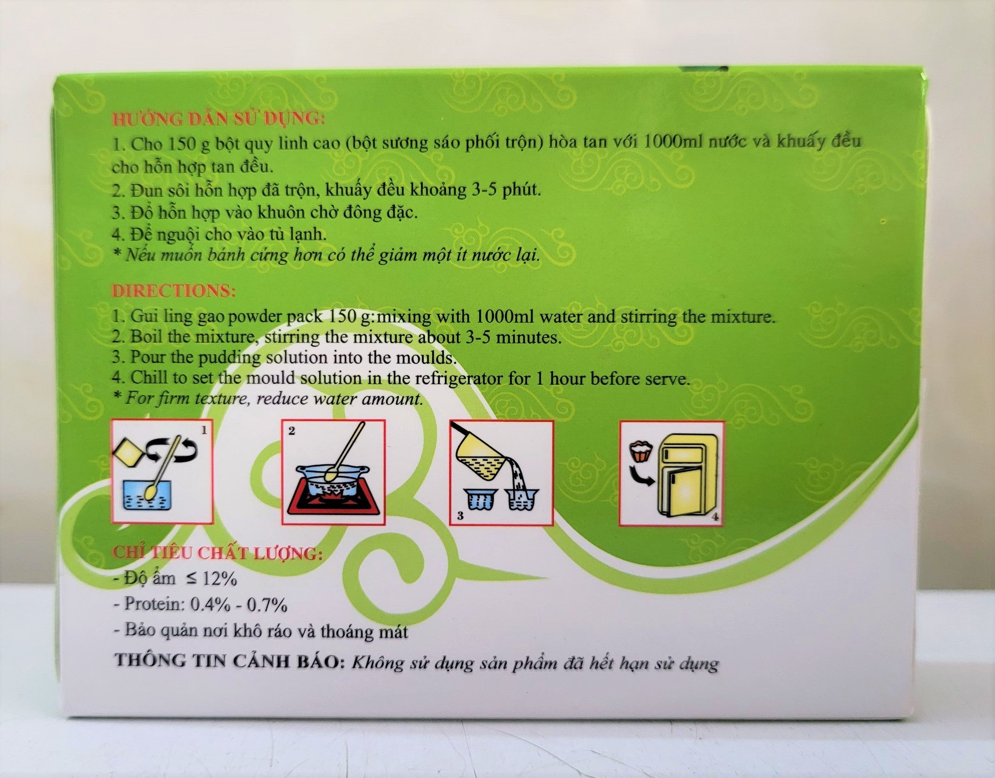[Hộp 150g] BỘT QUY LINH CAO (Sương sáo phối trộn) PHA SẴN [VN] 3K Gui Ling Gao Powder (rc3k)