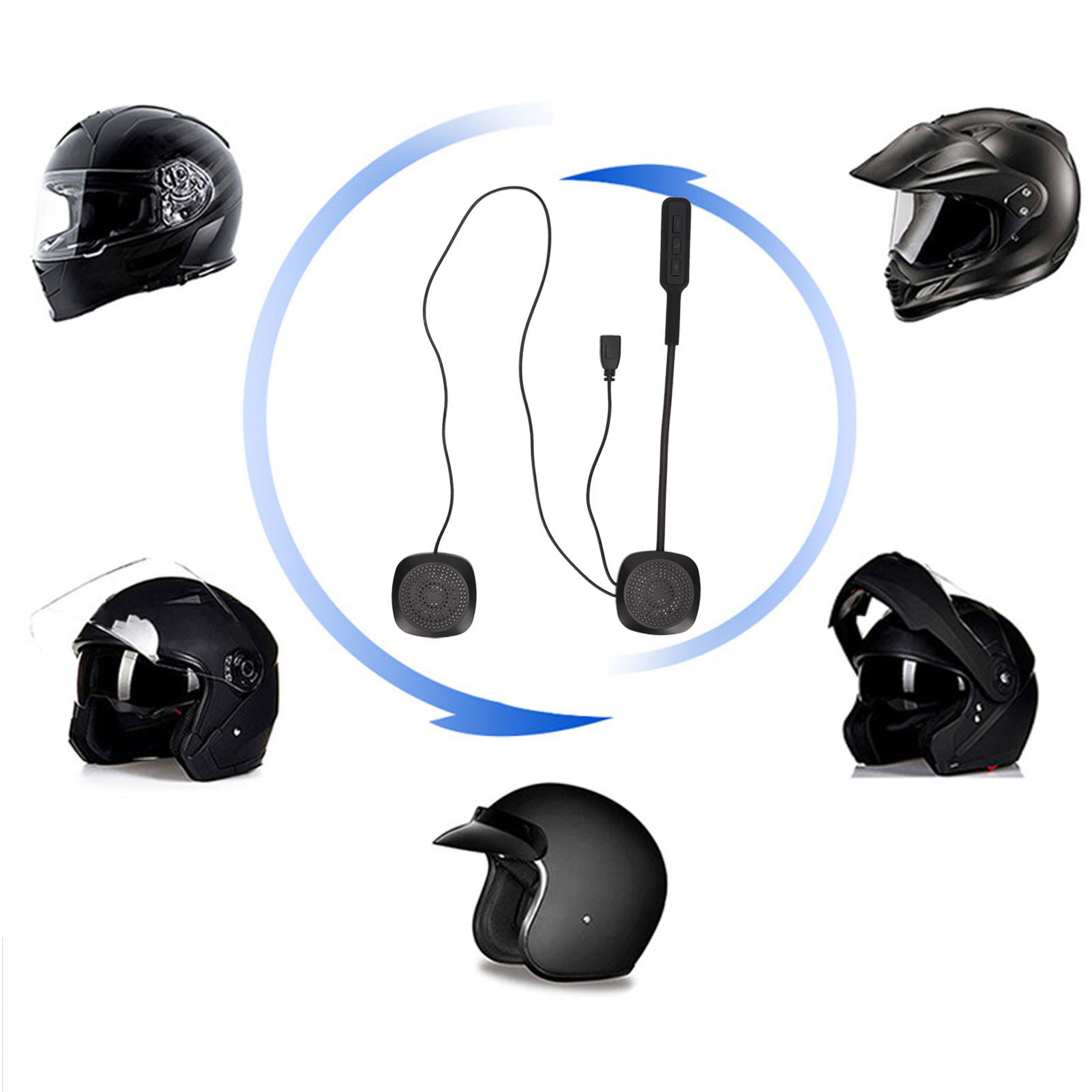 Helmet Bluetooth Intercom Headset Easy Set Up Long Standby Motorcycle Bluetooth Earphone Long Range for Riders