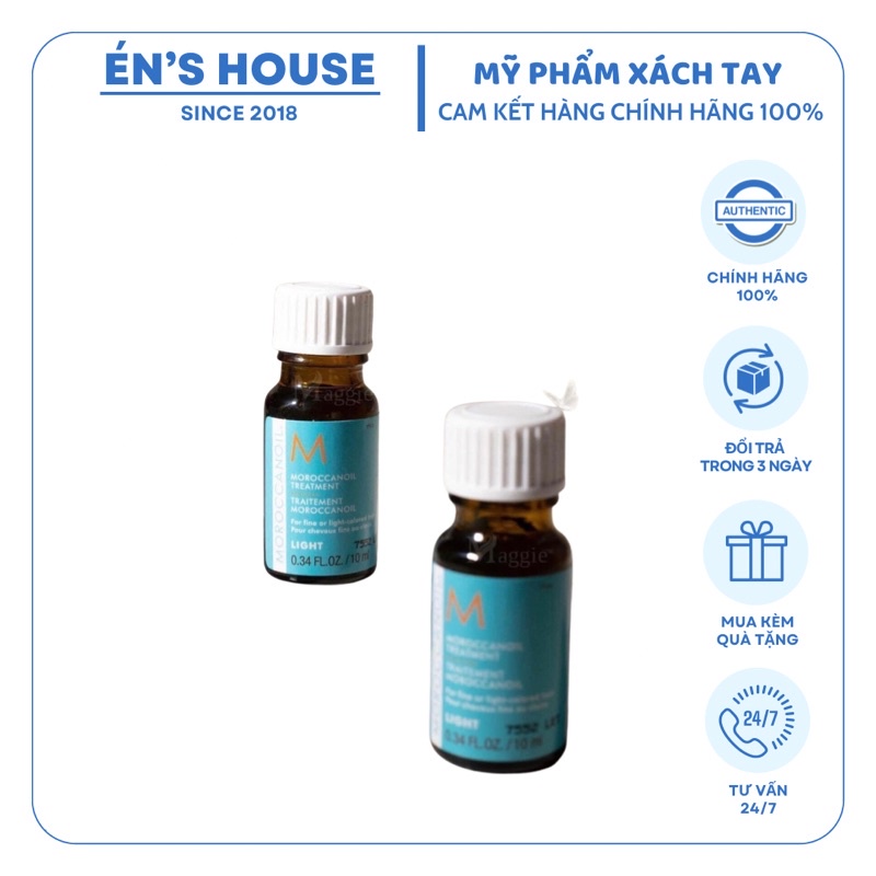 Tinh dầu dưỡng tóc moroccanoil treatment original 10ml| cho mọi loại tóc, mềm mượt