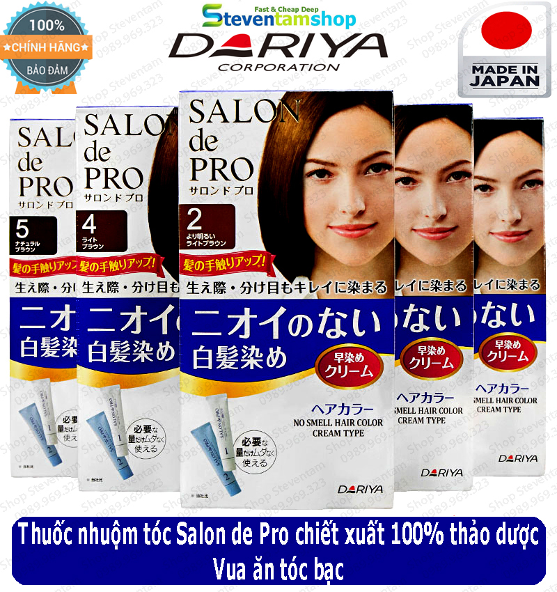 Thuốc nhuộm tóc Salon de Pro siêu ăn bạc của Nhật - Steventam